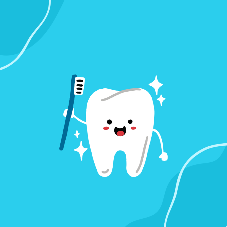 Ilustrasi gigi dengan berus gigi, menggambarkan cara kurangkan sakit gigi sebelum berjumpa doktor oleh Fresh Dental Kepong