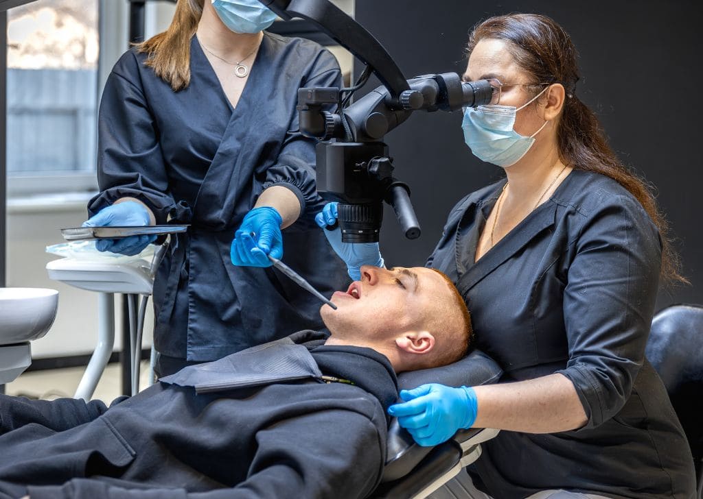 A dentist administering laser dentistry to a patient in Kepong. 