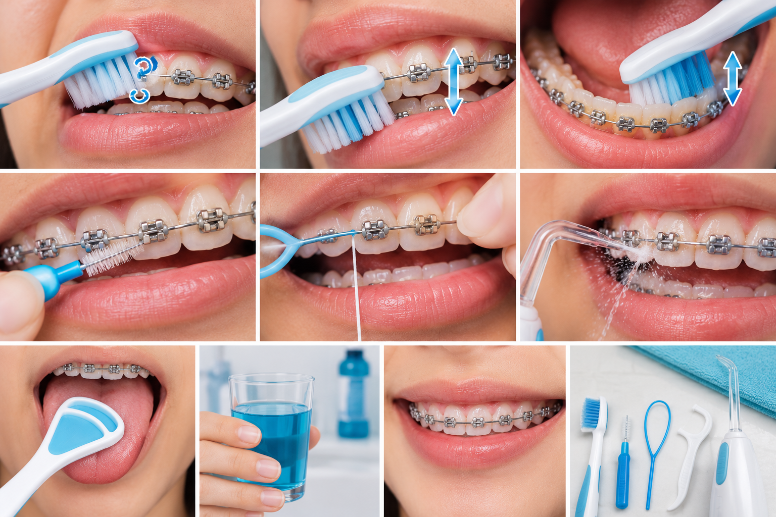how to clean teeth with braces at home